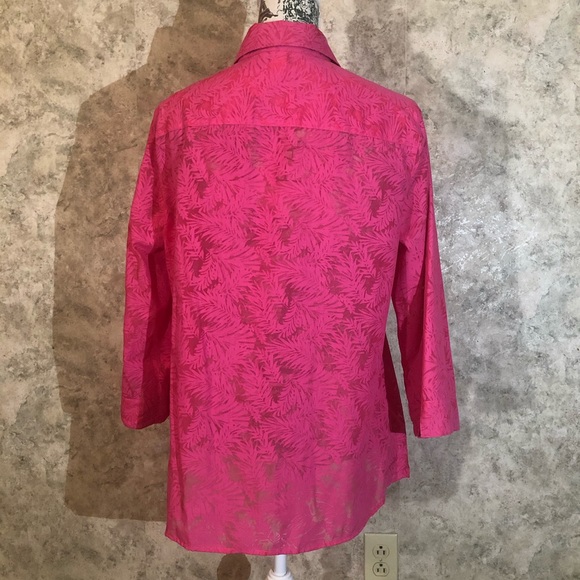 Christopher Banks 3/4 Sleeve Pink Fern Blouse - Picture 6 of 8